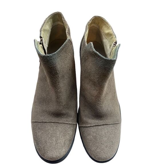 Sorel Womens Major Low Suede Side Zip Flat Ankle Boots Booties Sz 8.5 Olive - Picture 4 of 8